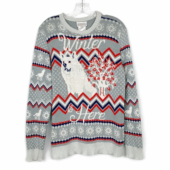 Game Of Thrones Winter Is Here Fair Isle Christmas Sweater - Picture 3 of 7